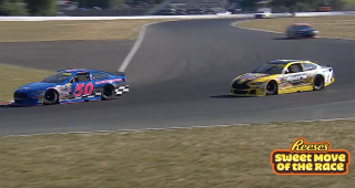 Reese’s Sweet Move of the Race: Trevor Huddleston makes a sweet pass at Portland